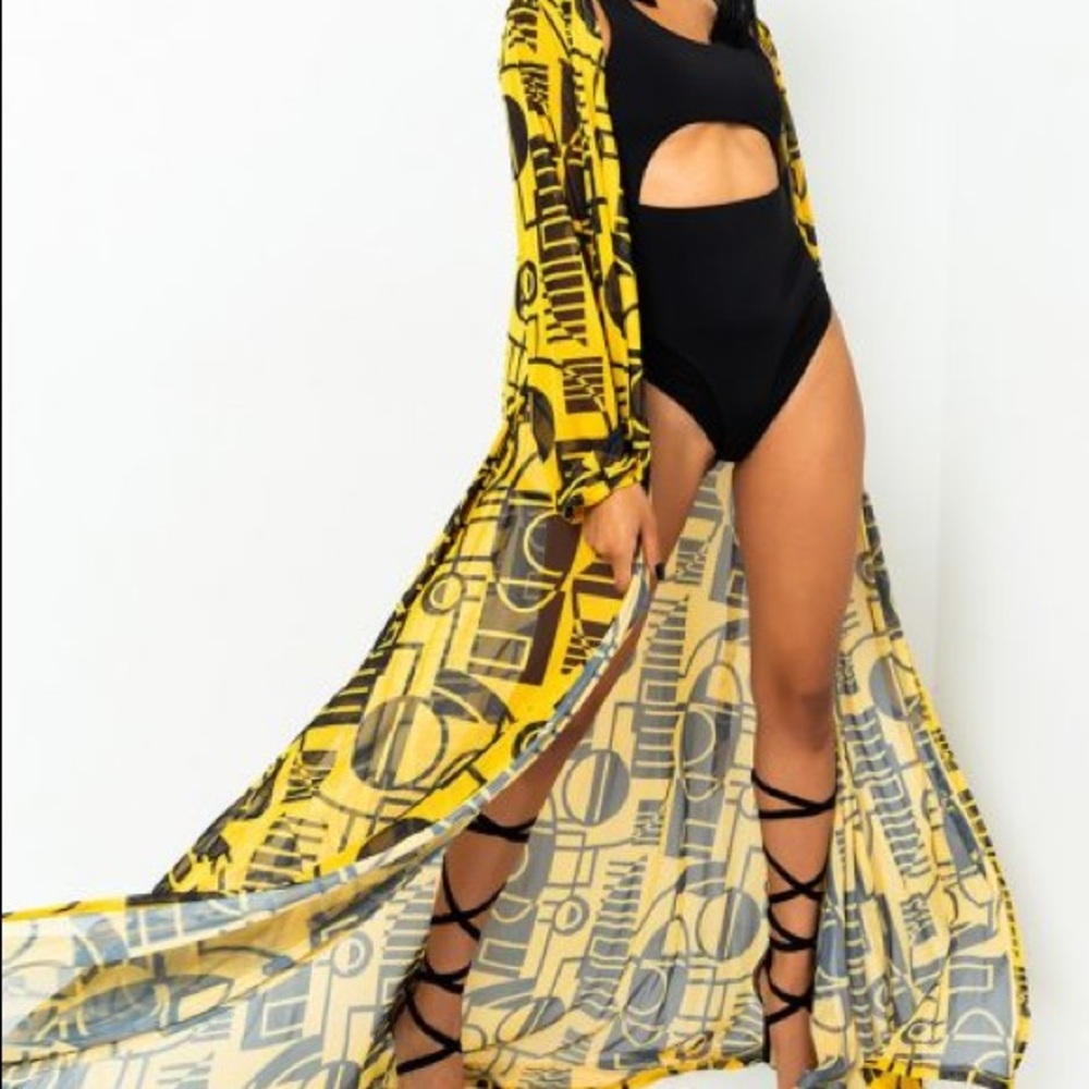 AKIRA SUN BEAM LONG SLEEVE MESH CARDIGAN/COVER UP/DUSTER